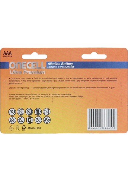 Ultra Premium Alkalin Aaa Boy Pil 8li modelleri