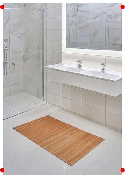 Kaydırmaz Tabanlı Doğal Bambu Banyo Paspası 70X45 cm modelleri