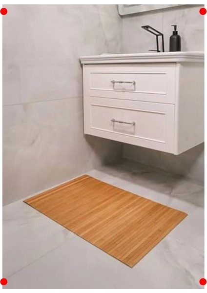 Kaydırmaz Tabanlı Doğal Bambu Banyo Paspası 70X45 cm indirimleri