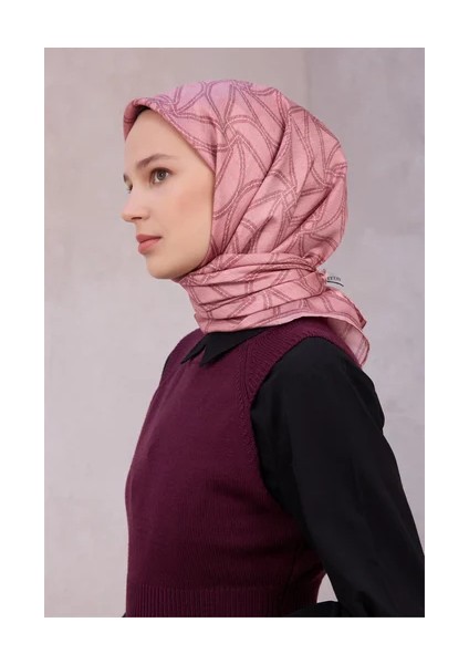Geometrik Desen Ipek Twill Eşarp 4221D01 85