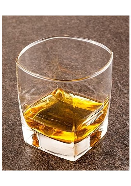 300 cc Sterlin Dört Köşeli Viski Bardağı Cam Kesme Kalın Tabanlı 1 Adet modelleri