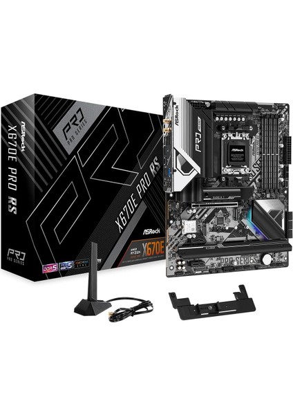 X670E Pro Rs Rgb Atx Anakart, Amd Am5 Ryzen 8000 ve 7000, Ddr5, 5x M.2 Ssd, 4K 120Hz, Amd Expo, USB Type C, Wifi 6e
