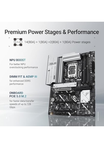 Z890-P Intel Z890 LGA1851 Ddr5 8400 Dp HDMI Type-C 4x M2 Usb3.2 Rgb 2.5gbit Lan Atx 14+1+2+1 Güç Aşamaları, Aı Teknolojieri, Pc Dıy Anakart modelleri