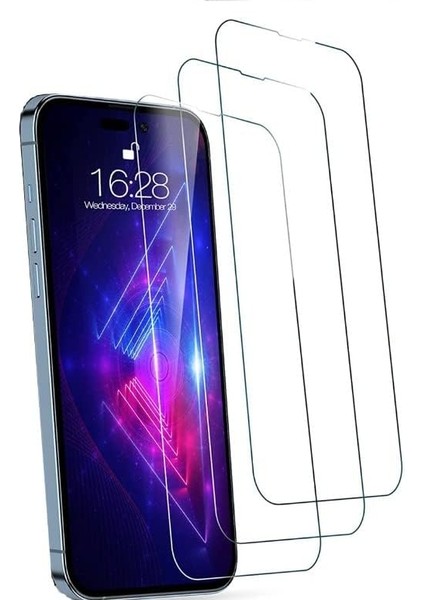 Happy 14 Pro Max Için Çerçevesiz Full Transparent Ekranı Tam Kaplayan Cam Ekran Koruyucu Kırılmaz Cam Full Cover Tam Koruma iphone 14 Promax