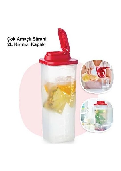 Yeni Çok Amaçlı Sürahi Kırmızı 2l