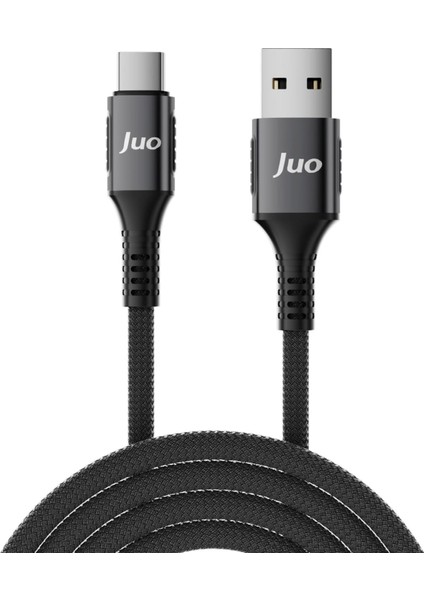 Juo 66W Usb-A To Type-C Örgülü Hızlı Şarj ve Data Kablosu 1 Metre