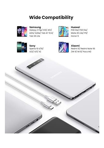 Örgülü USB Type-C Şarj ve Data Kablosu, 50 cm modelleri