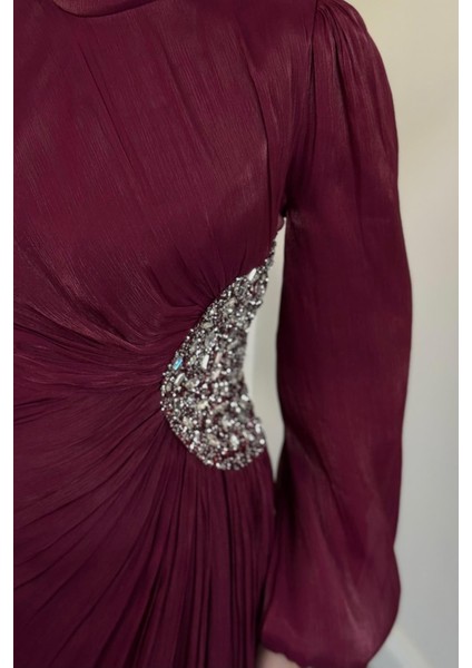 Nola Yanı Taşlı Jan Jan Abiye Mürdüm fırsatları