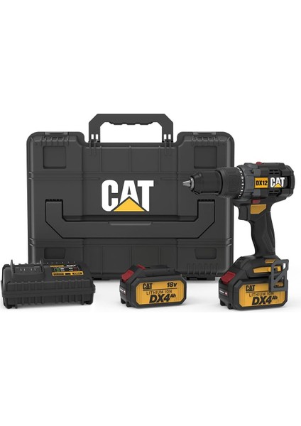 DX12.2 18 VOLT/4.0AH Li-Ion Çift Akülü Kömürsüz Profesyonel Şarjlı Darbeli Matkap