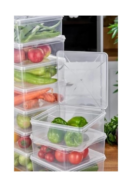 - 15&apos;li Set Saklama Kabı, 10 Adet 500ML Dikdörtgen ve 5 Adet 2500ML Kare Şeffaf Kendinden Kapaklı Saklama Kabı, Bpa Içermez, Buzdolabı, Dondurucu ve Dolap Organizeri modelleri