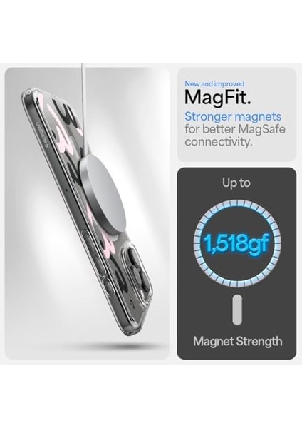 16 Pro Max ile Uyumlu Ince Magsafe Kılıf Ultra Hybrid Sararma Karşıtı Duraclear Hava Kanalı Teknolojisi Askeri Sınıf Koruma Magfit Hearts Pink Tasarım Kapak - ACS08272 fiyatları