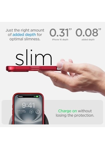 16 ile Uyumlu Ince Kılıf Ultra Hybrid Sararma Karşıtı Duraclear Hava Kanalı Teknolojisi Askeri Sınıf Koruma Red Crystal Şeffaf Kapak - ACS08203 fiyatları