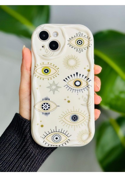 Go Aksesuar 13 ve 14 ile Uyumlu Nazar Baskı Desenli Silikon Kılıf