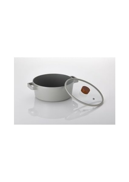 Fika Döküm Tencere Gri Cam Kapaklı 26 cm modelleri