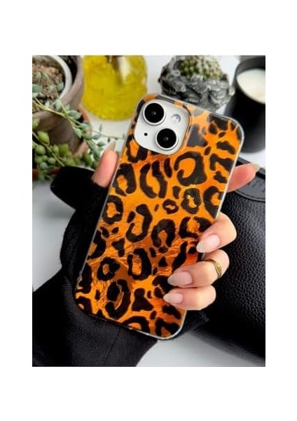 Go Aksesuar 14 Plus - 15 Plus Uyumlu Leopar Renk Geçişli Parlak Tasarımlı Silikon Kılıf - Leopar fiyatları