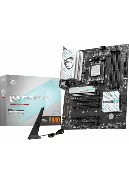 B840 Gamıng Wıfı Anakart, Atx - Amd Ryzen 9000/8000 / 7000 Işlemcileri, Am5 - Ddr5 Bellek Arttırma 8000+ Mt/s (Oc), Pcıe 4.0 X16, M.2 Gen4, Wi-Fi 7, 2.5g Lan&apos;ı Destekler