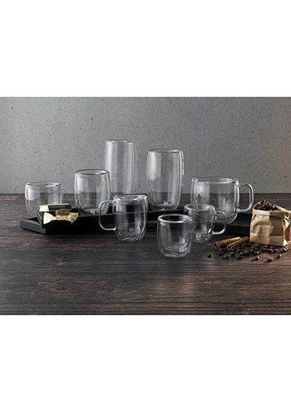 Sorrento Çift Camlı Kulplu 2&apos;li Seti, Şeffaf, 450 ml fiyatları