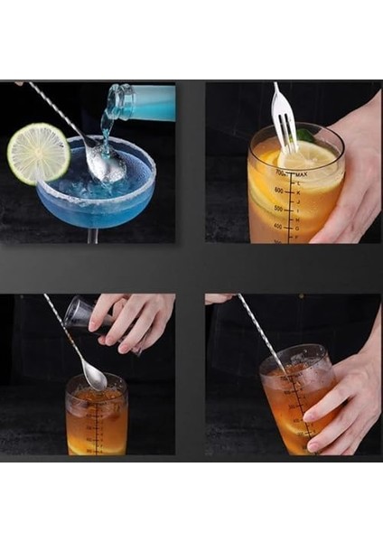 304 Çelik 32 cm Çift Başlı Barmen Kokteyl Karıştırma Kaşığı Profesyonel Şık fiyatları