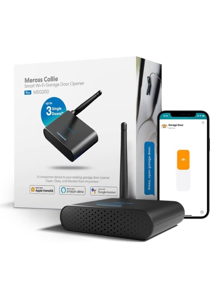 Akıllı Garaj Kapısı Açacağı ile Çalışır, Harici ve 3 Tek Kapıya Kadar, Uygulama Kontrolü, Siri ve ile Uyumlu, Assistant 2,4 Ghz