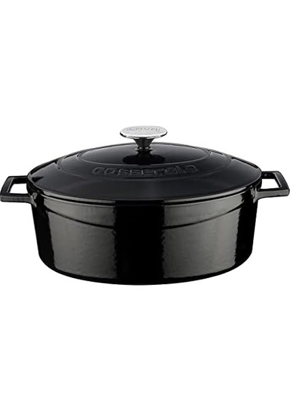 Metal Oval Döküm Tencere, 29 Cm, 4.67 L Hacim, Siyah modelleri