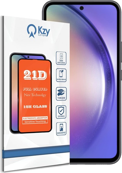Iletişim A54 Tam Kaplayan 21D Temperli Ekran Cam