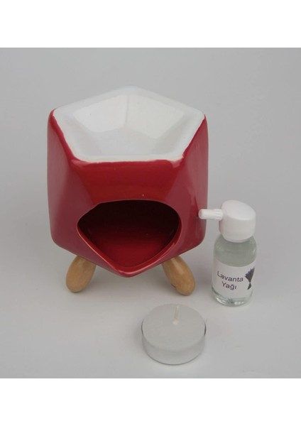 Kırmızı Prizma Tasarımlı Buhurdanlık