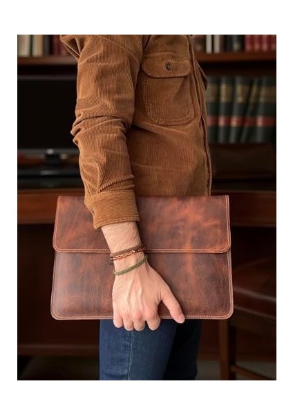 Deri MacBook Çantası, MacBook Air Kılıfı 13 Inç, MacBook Pro Kılıfı 14 Inç (Taba) fiyatları