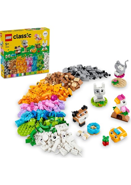 Yaratıcı Evcil Hayvanlar 11034 – 5 Yaş ve Üzeri Için Hayvan Figürleri Içeren Yaratıcı Oyuncak Yapım Seti, Doğum Günü Hediyesi Fikri (450 Parça)