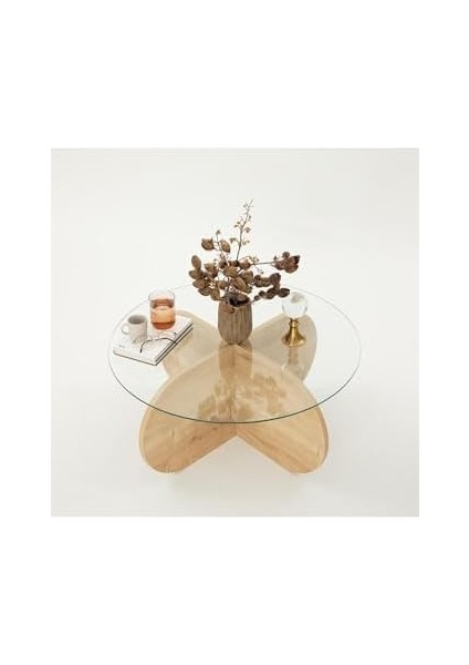 Bubble Cam Sehpa/safir Meşe & Şeffaf Cam fiyatları