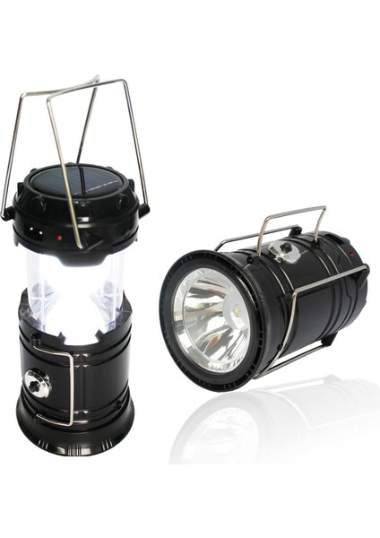 Kamp Lambası, Solar Kamp, El, El Lambası, Çadır Lambası, USB Ile Şarj Edilebilir, Dış Mekan, Yürüyüş, Acil, Kamp, Taşınabilir Şarj Cihazı (Siyah)