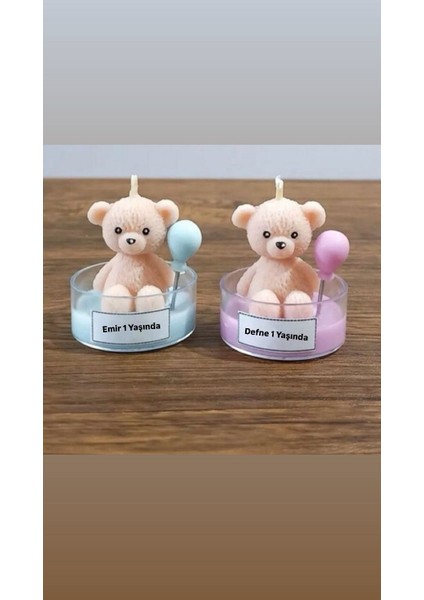 Ayıcık Ayı Mum Hediyelik Mum 12’li Yaş, Mevlit, Boy/girl Partisi, Organizasyon fiyatları