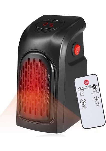 Lua 400W Elektrikli Masaüstü Küçük Fanlı Isıtıcı Masa Altı Ayak Için Fan Isıtıcı Ofis ve Ev Için Ortam Isıtıcı Fan - Siyah, Taşınabilir, Hızlı Isıtma