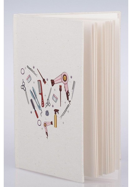 Kadın Kuaförüne Hediye 100 Yaprak (200 Sayfa) Çizgisiz Kanvas Defter - Not Defteri