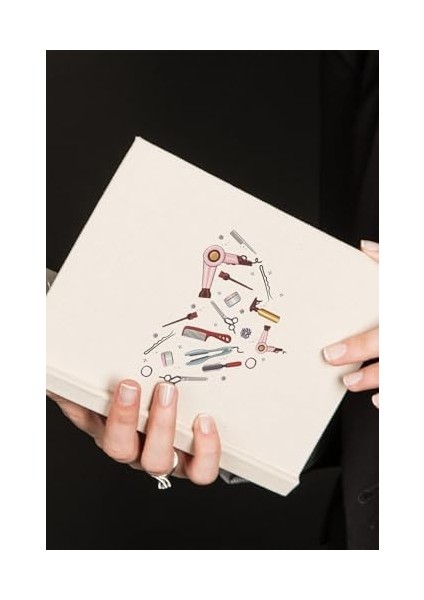 Kadın Kuaförüne Hediye 100 Yaprak (200 Sayfa) Çizgisiz Kanvas Defter - Not Defteri fiyatları