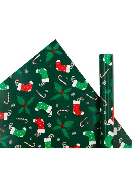 Yılbaşı Temalı Hediye Paketleme Kağıdı 2&apos;li Set - M18