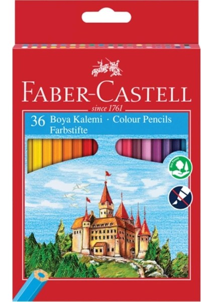 36 Renk, Canlı ve Parlak Renkler, Kırılmaya Dayanıklı Uçlar, Ergonomik Tasarım, Karton Kutu, Okul ve Sanat Için Uygun