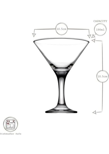 6&apos;lı Bistro Kokteyl Kadehi 190 cc modelleri