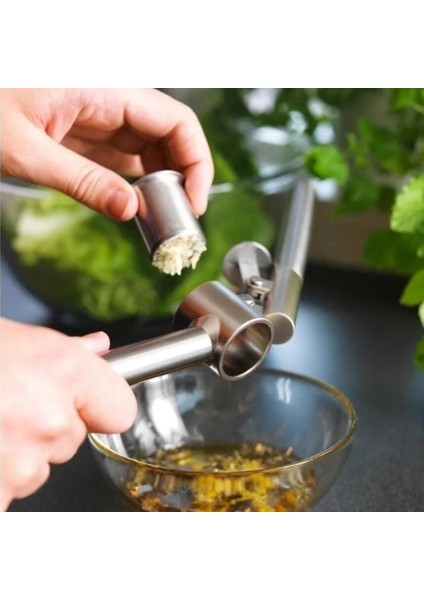 Group - Paslanmaz Çelik Sarımsak Presi – Sarımsak Kesici ve Ezici, Sağlam Paslanmaz Çelik Saplı, Pratik Bir Mutfak Yardımcısı, 18 × 5,3 cm fiyatları