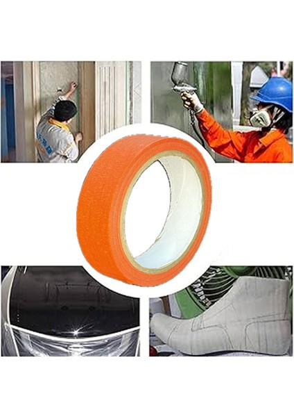 Renkli Maskeleme Kağıt Bant Boya Bandı 24MMX20MT Turuncu