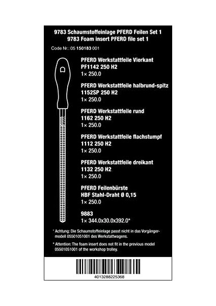 05150183001 9783 Sünger Ped, Eğe Seti 1, 6 Parça modelleri