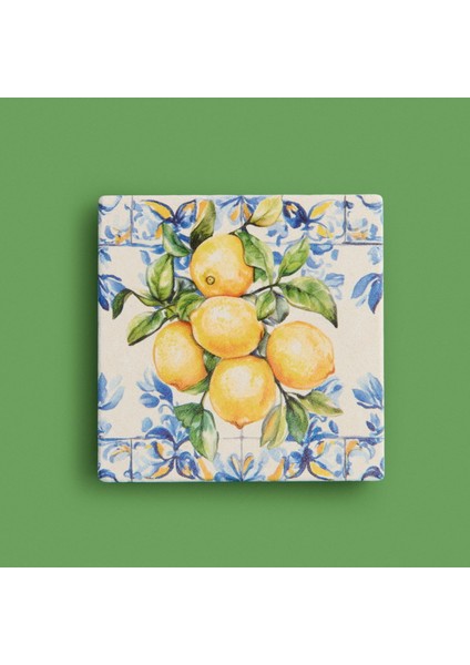 Kitchen Lime Bardak Altlığı - Renkli - 10 cm