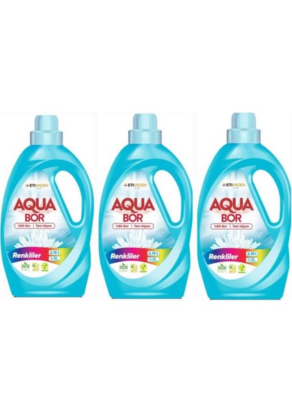 Sıvı Çamaşır Deterjanı Renkliler Için 3 Adet 99 Yıkama Doğal Mineralli.