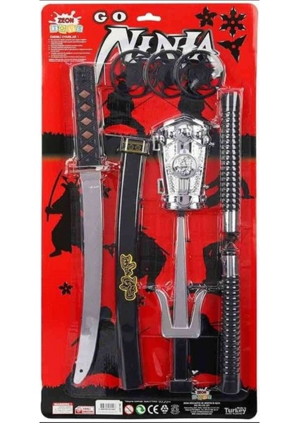 Ninja Oyun Seti Kartela Ninja Seti Kılıç Kılıç Kabı Nançaku Ninja Yıldızı Bileklik