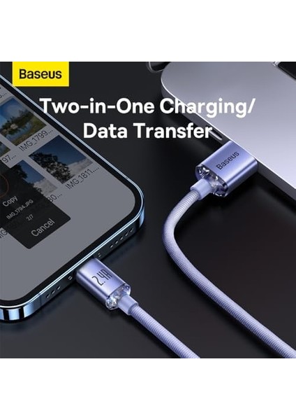 Crystal, 2.4 A Usb-A & ve Şarj Kablosu, 1.2 Metre, Mor, ‎CAJY000005 modelleri