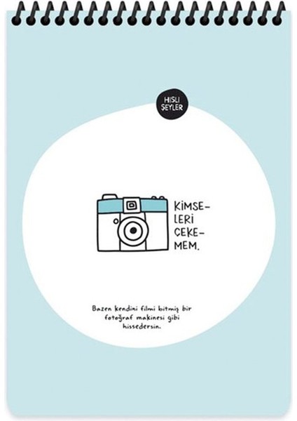 Keskin Color Hisli Şeyler A5 80 Yp Çizgili Üstten Spiralli Karton Kapak Not Defteri - Kimseleri Çekemem