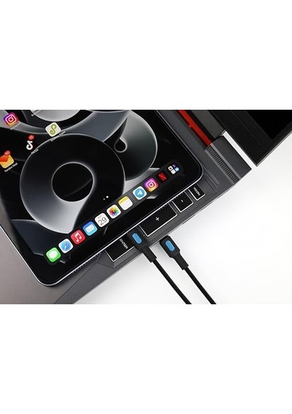 Type C-C Power Delivery Hızlı Şarj Kablosu, Siyah Kablo, Mavi/siyah Uçlar (150 Cm) fiyatları