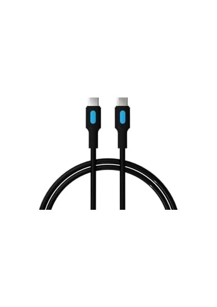 Type C-C Power Delivery Hızlı Şarj Kablosu, Siyah Kablo, Mavi/siyah Uçlar (150 Cm) modelleri