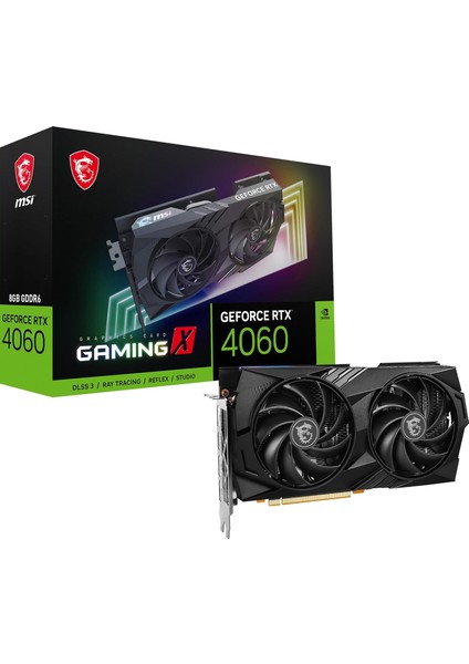VGA Rtx 4060 Gamıng x 8g RTX4060 8gb Gddr6 128B DX12 Pcıe 4.0 X8 (3xdp 1xhdmı) Ekran Kartı