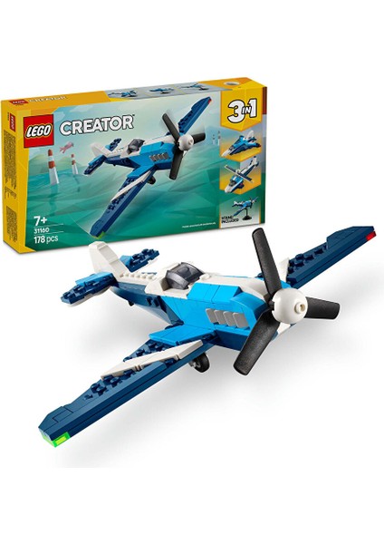 ® Creator 3'ü 1 Arada Uçak: Yarış Uçağı Araç Oyun Seti 31160