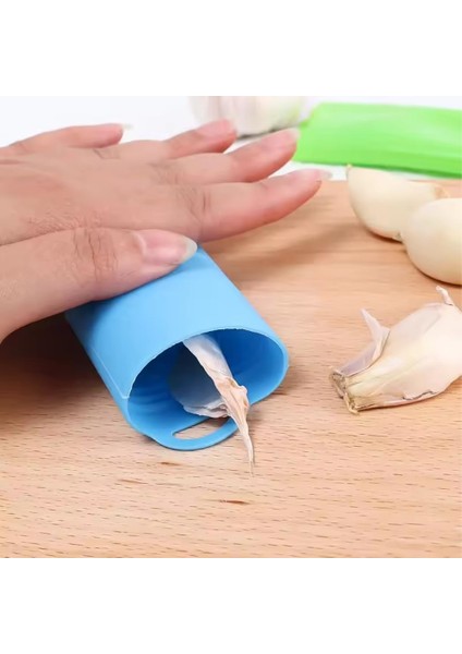 2 Adet Pratik Silikon Sarımsak Soyucu Rulo Sağlığa Zararsız Kauçuk - Mix Renk
